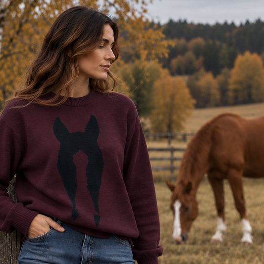 My Equi Art / Knitted Sweater – Merlot | Subscriber Only